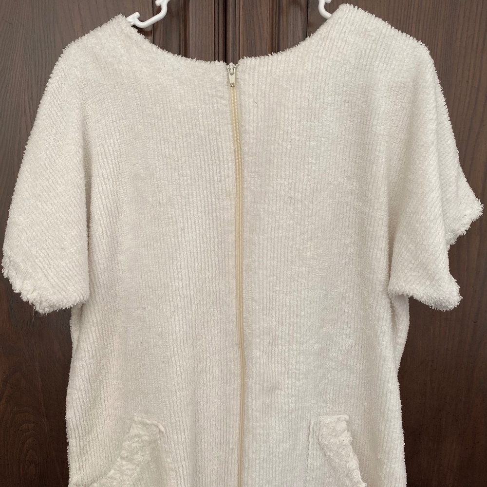 Women's Vintage Chenille Bed Jacket. Zippered, Soft Robe, Top for Bed, Nap. S